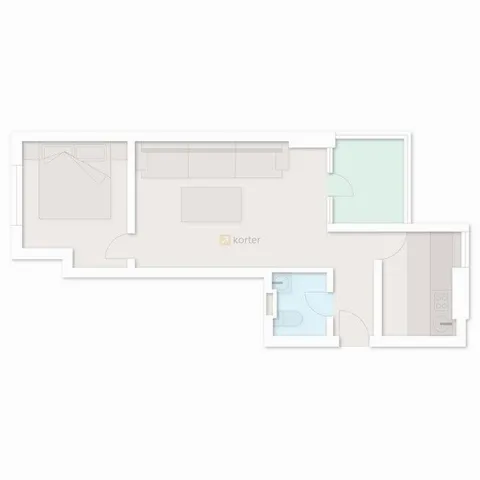 Квартира 47.3 м², Район Airport (district) в Батуми