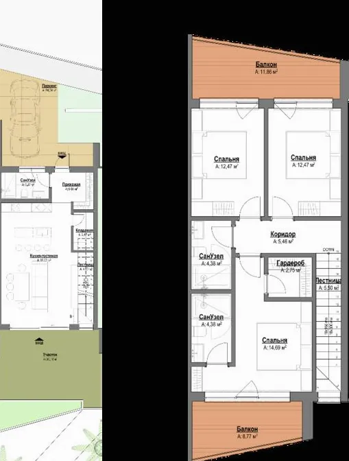 Дом 150.56 м², Район Airport (district) в Батуми